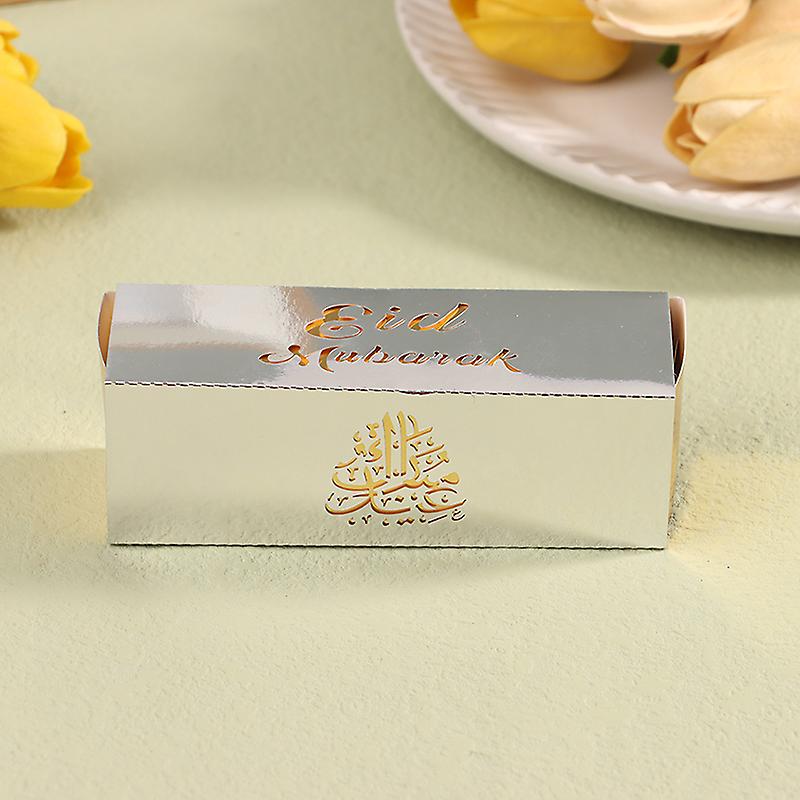 10pcs Eid Mubarak Gift Box Ramadan Kareem Dragee Candy Cookie Packing Boxes