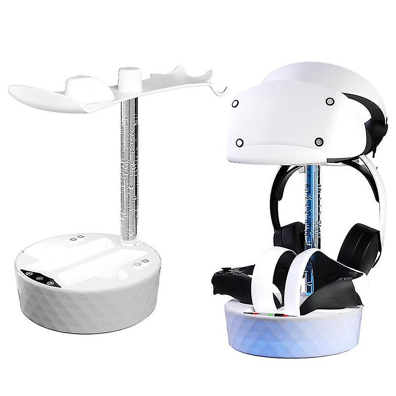 Ladestation für Ps Vr2 mit RGB-Licht, vertikale Ladestation Dock-Unterstützung für Psvr2 Headset-Controller-Display
