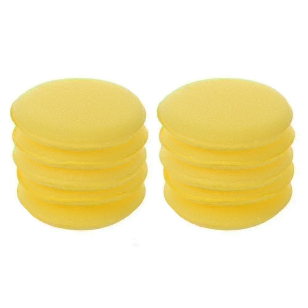 10 X Yellow Car Wax Polish Applicator Pad Large 5inch Soft Foam Sponge Pads