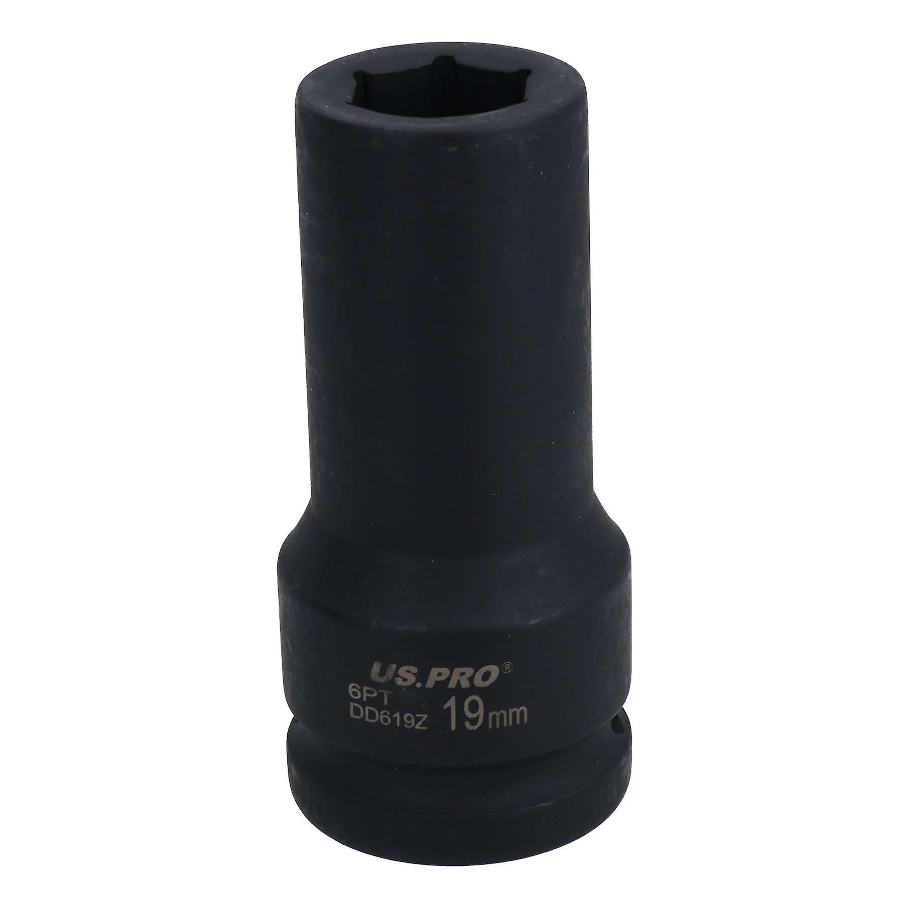 3/4" Drive 19mm Deep Metric MM Impact Impacted Socket 6 Sided Single Hex
