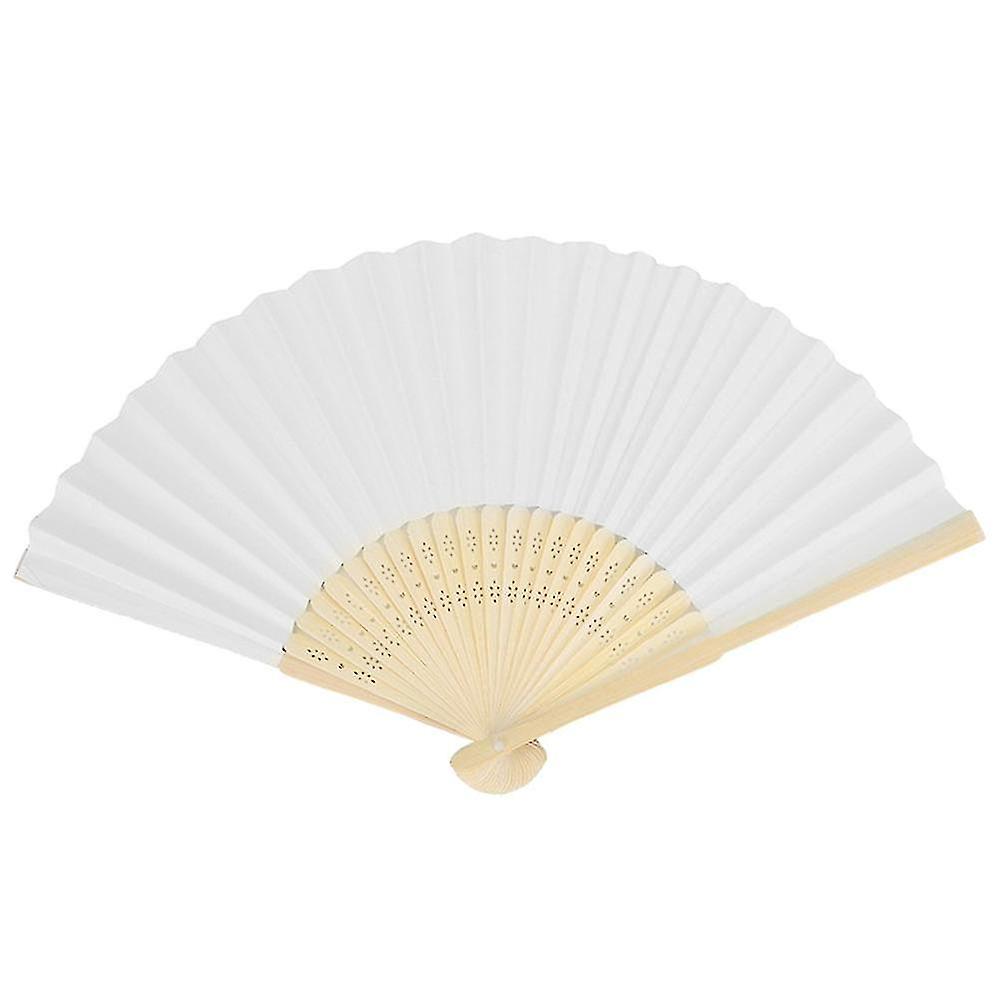 Style chinois Blank Folding Main Held Bamboo Paper Pocket Fan
