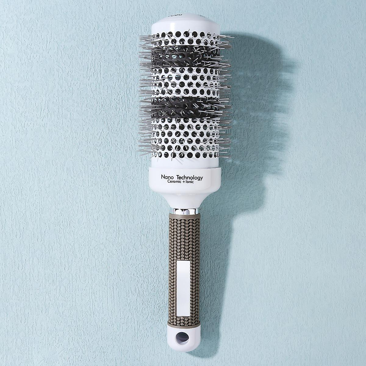 Large Heated Round Hair Brush Set - White Aluminum Tube Comb For Maximum Volume And Shine
