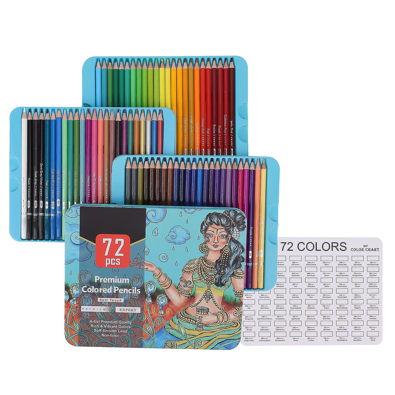 72 Colored Pencils Professional Art Set for Drawing and Sketching, Oily Soft Core Pencils for Artists and Beginners, Easy Blending and Layering