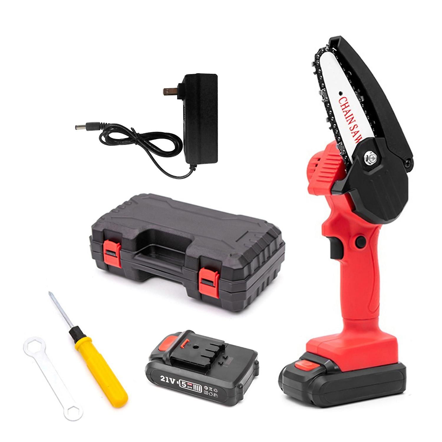 110V Rechargeable Handheld Portable Electric Pruning Saw Cordless Mini Chainsaw Small Wood Splitting