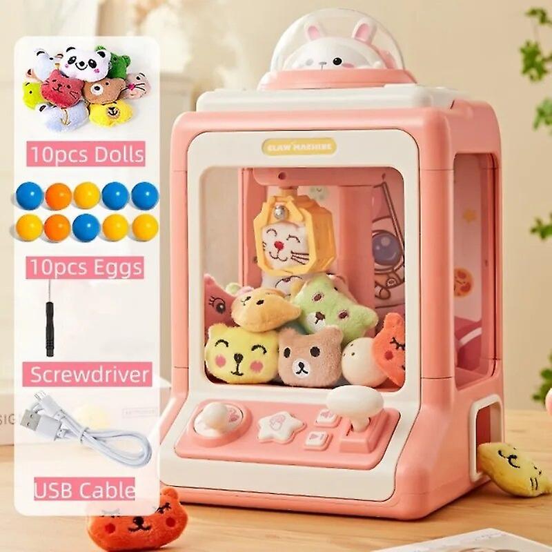 Mini Claw Arcade Crane Machine Diy Children Automatic Coin Operated Game Clip Twisted Egg Dolls Machines Kids Birthday Gift Toys