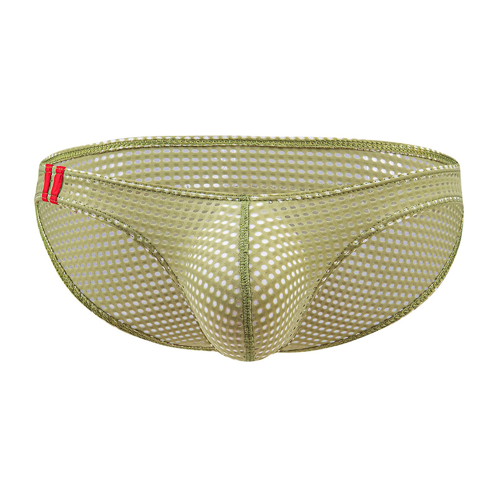 Sexy Men Low-rise Briefs See-through Hollow Out Hip Lifting Soft Lightweight U-convex Panties Underpants