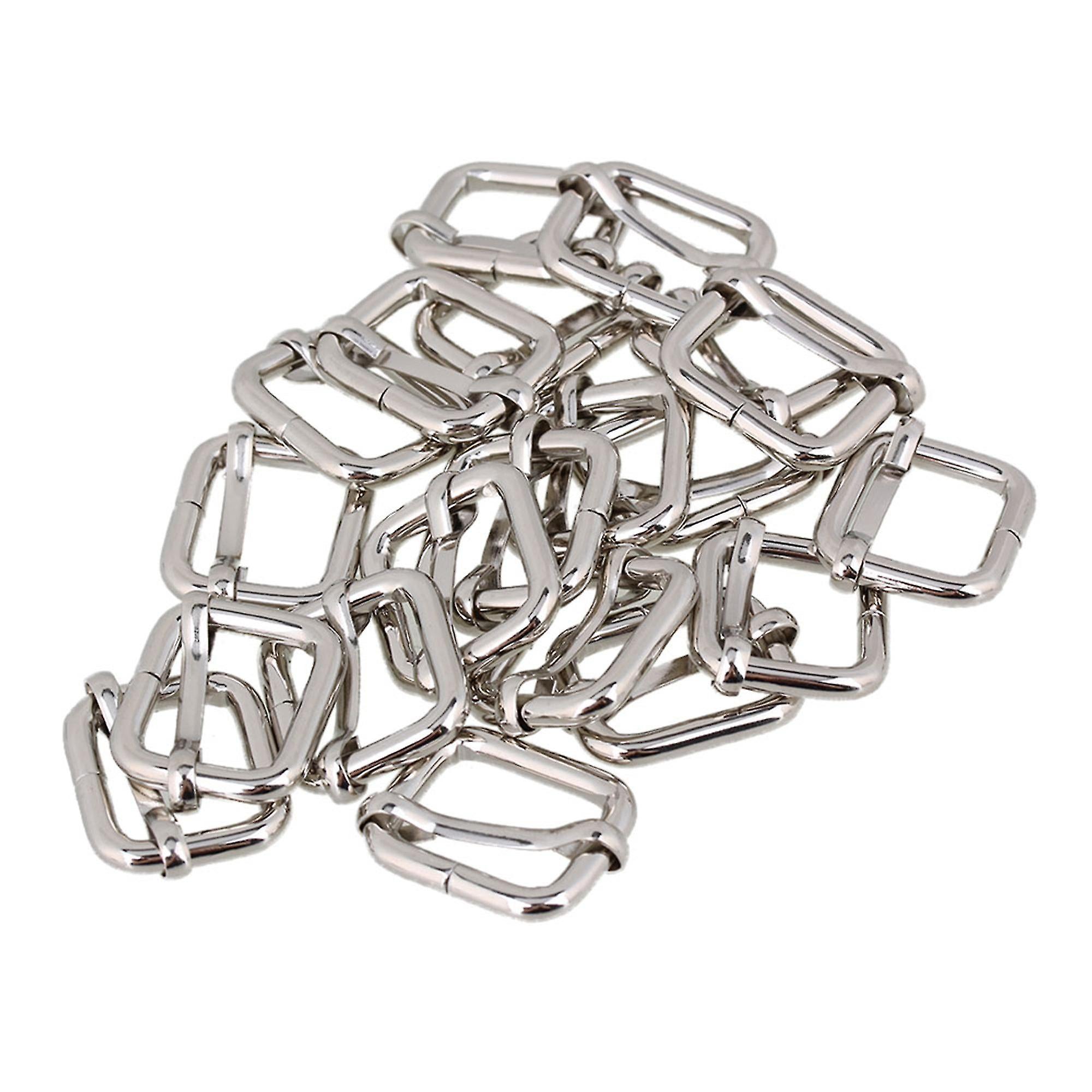 Clasps Hooks 20pcs Silver Triglides Slides Webbing Belt Buckles Handbag Bag Strap Adjuster 2cm Ppm-2120