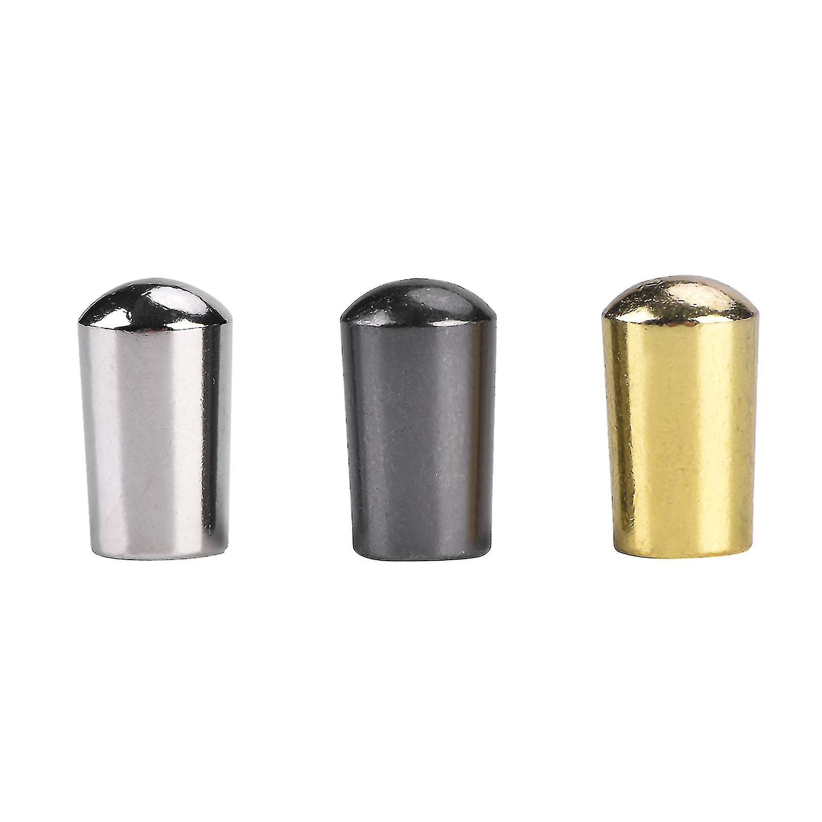 3pcs 3 Way Toggle Switch Knob Tip Cap For Lp Electric Guitar(silver Black Gold 4mm)