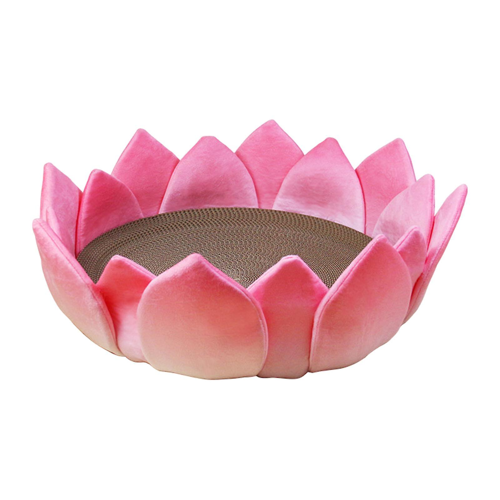 Cat Scratcher Bed Cardboard Lotus Throne Shape Cat Lounge for Grinding Claws