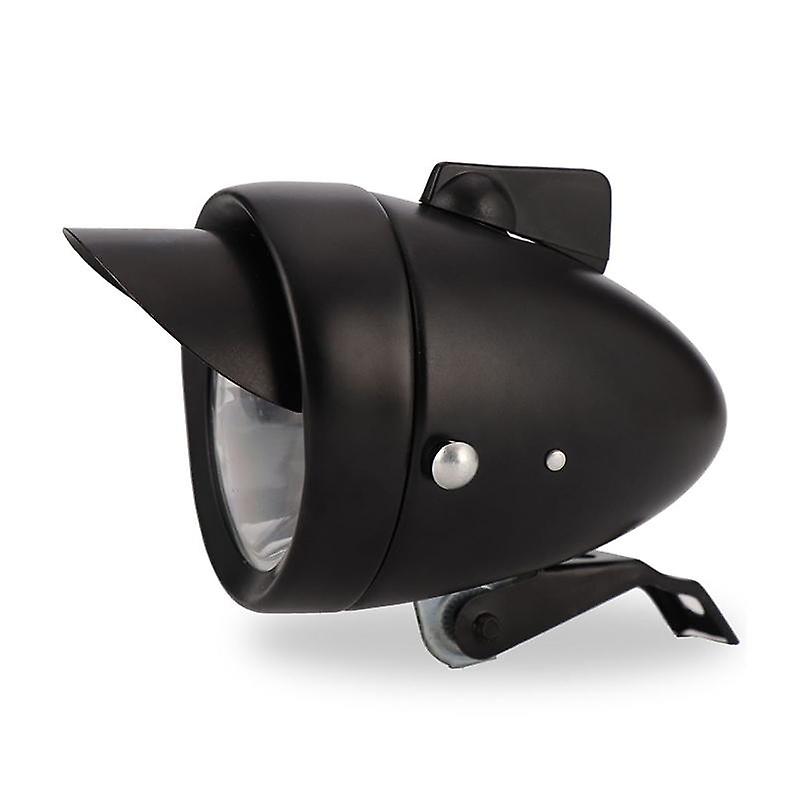 Lampe De Vélo DEL Style Rétro - Feu Avant Nostalgie - Noir Ou Argent - Neuf