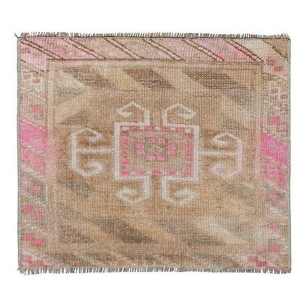 Square Faded Turkish Handknotted Rug - Wool Designer Floor Carpet