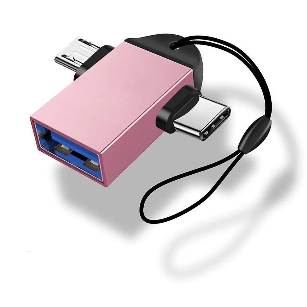 في 1 OTG محول USB 3.0 أنثى إلى Micro USB ذكر و USB C ذكر موصل سبائك الألومنيوم محول السفر ل Xiaomi ~ 23742