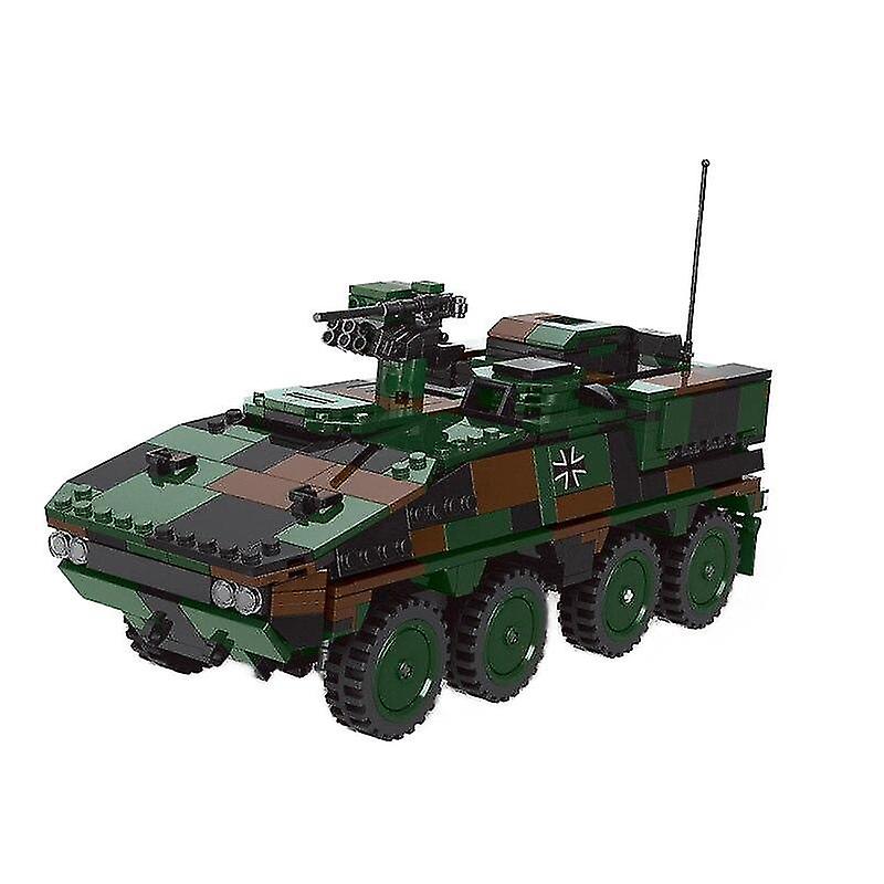 World War Military 1:30 Scale Armored Car Moc Batisbricks Block Ww2 Army Forces Bricks(green)