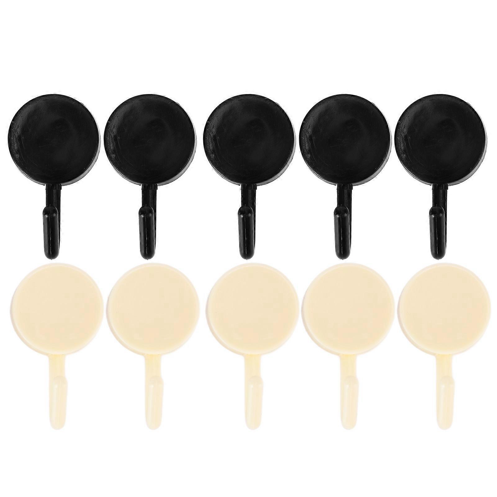 10 Pcs Hook Round Wall Mounted Storage No Perforation Strong Stable Non Marking Hook