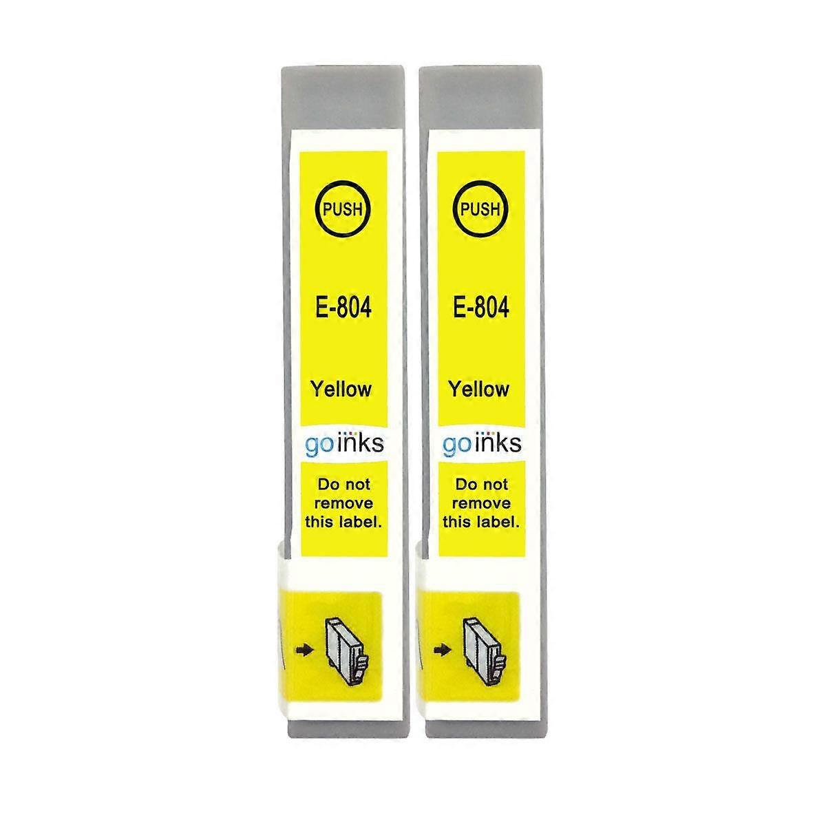2 Yellow Ink Cartridges to replace Epson T0804 Compatible/non-OEM from Go Inks