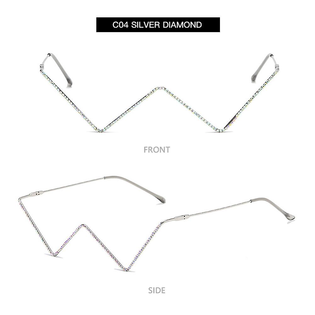 No Lens Glasses Frame Stylish Triangular Eyeglasses Half Frame Decorative Props