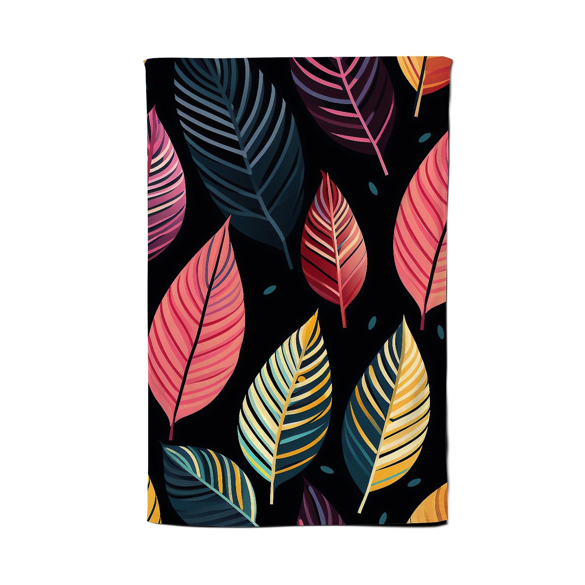 Colourful Leaves Pattern Tea Towel