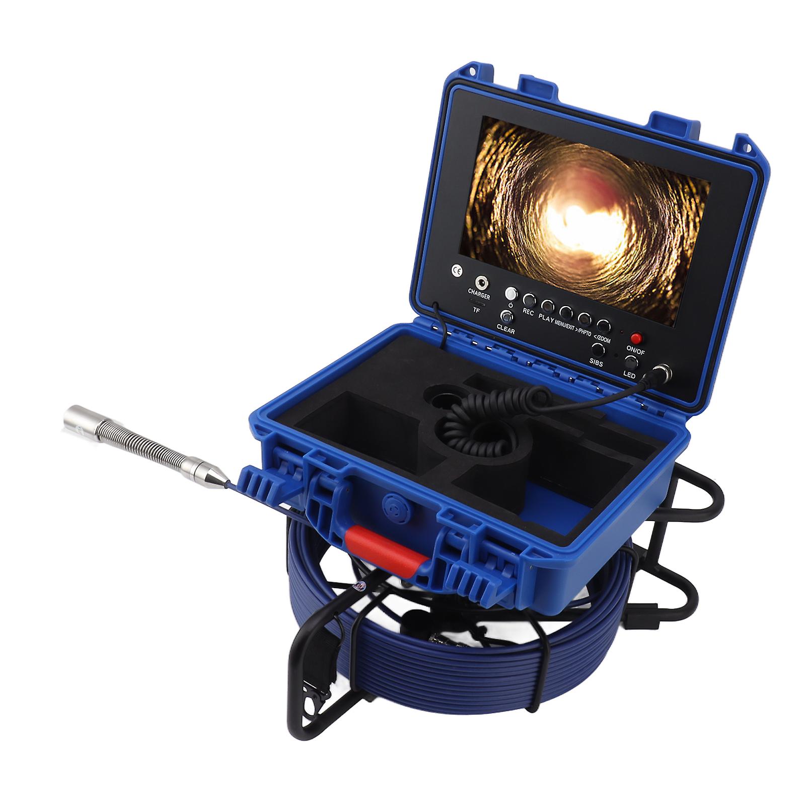 30m Pipe Drain Inspection Camera 17MM 1080P Pipe Endoscope with Meter Counter for Home Wall Duct Drain Pipe EU Plug 100‑240V