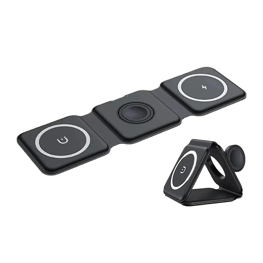 3-In-1 Magnetic Wireless Charger Stand For Iphone, Apple Watch, Airpods - 15w Fast Charging