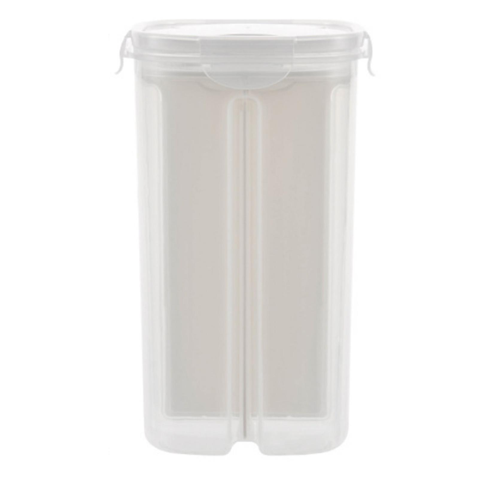 Airtight Cereal Storage Container Clear Airtight Kitchen Food Storage Container with Lid 4 Compartments for Grain Sugar Flour Rice