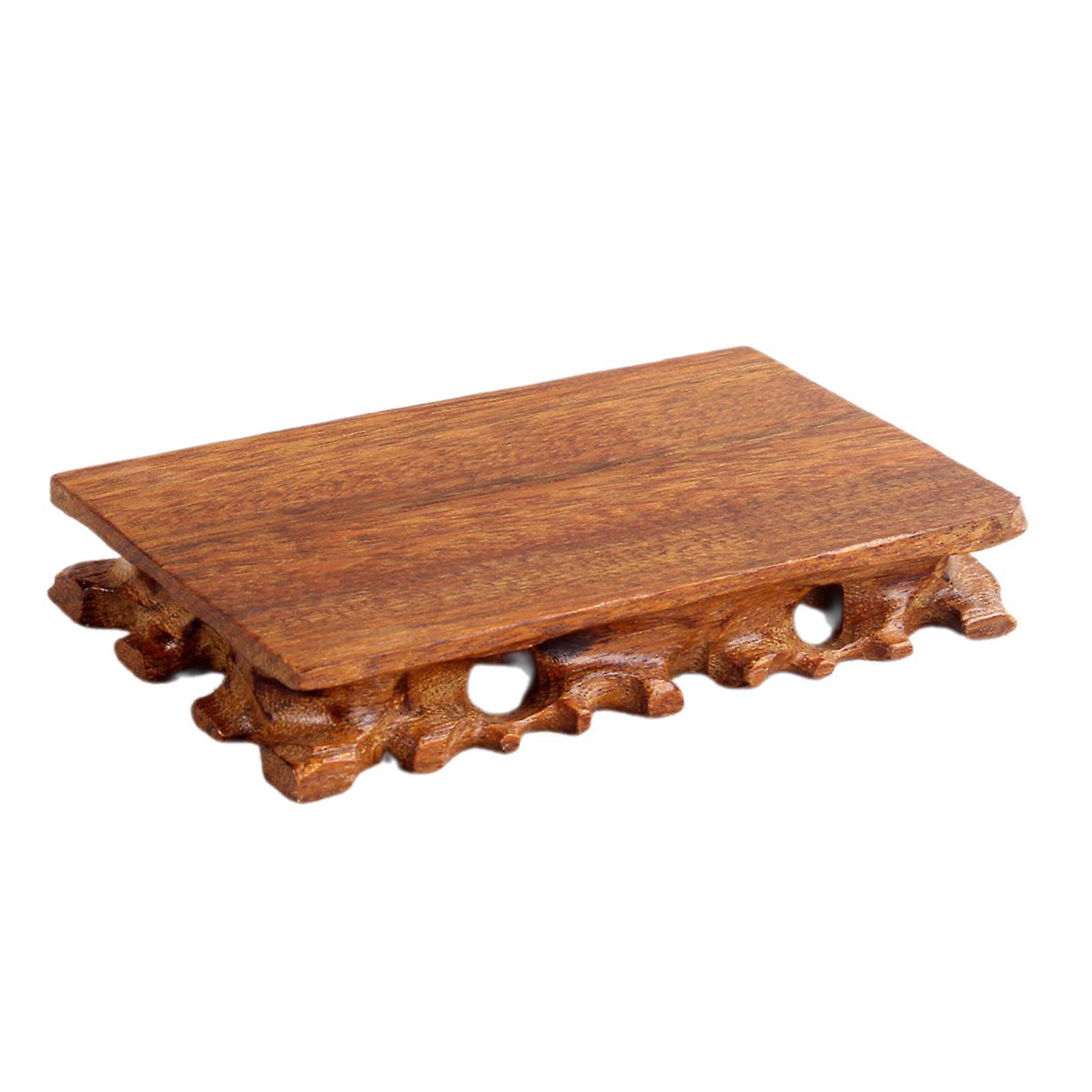 Wooden Base Clay Pot Stand Buddha Statue Stone Base Solid Wood Display Stand