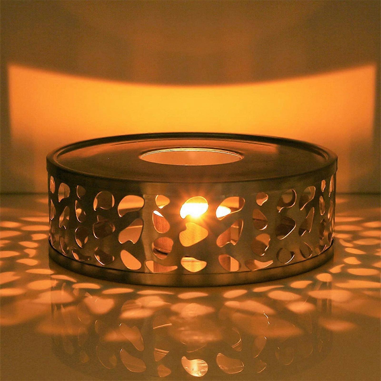 مسخن شاي من الفولاذ المقاوم للصدأ مع حامل ضوء شاي لأواني الشاي والقهوة