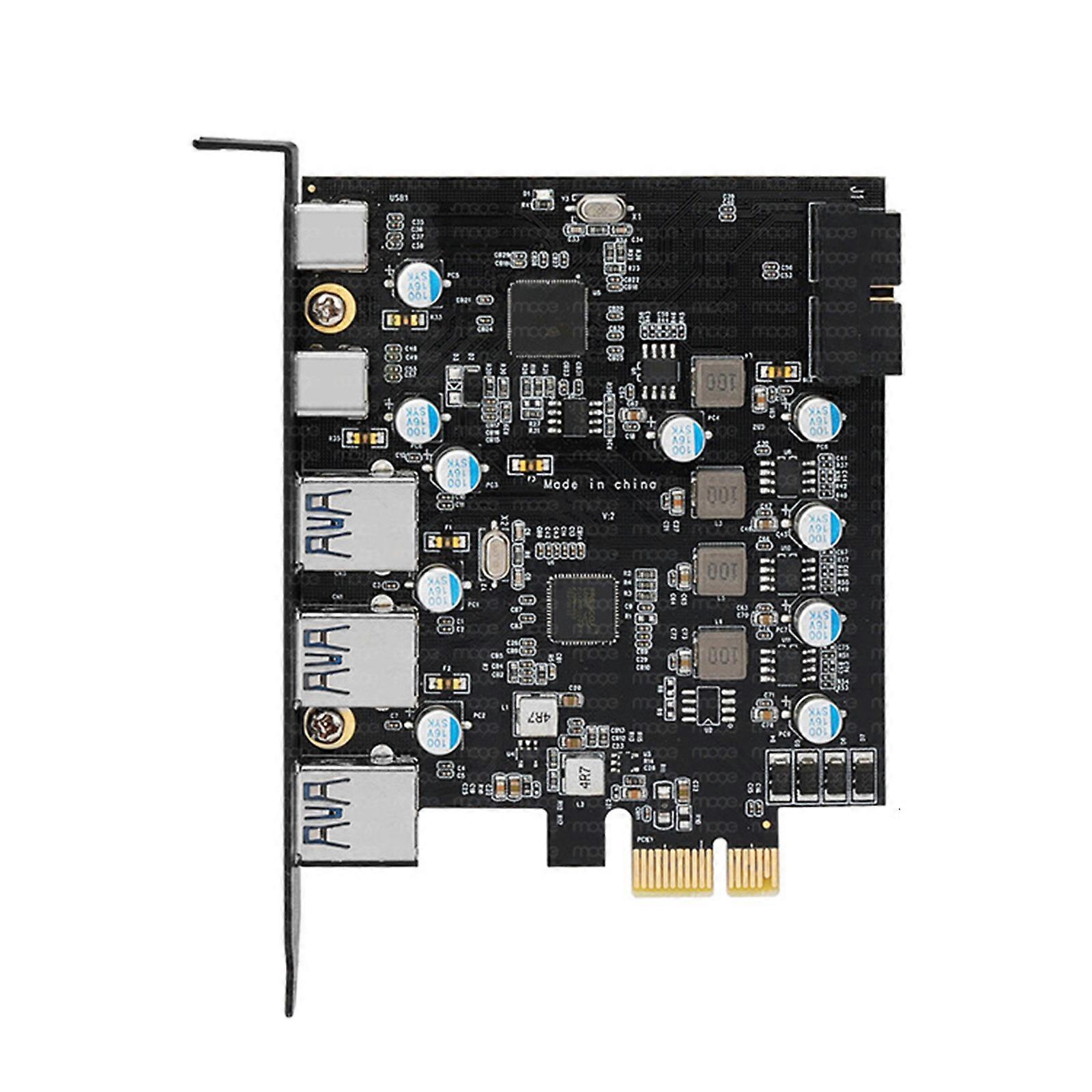 5 Anschlüsse 5G USB Typ C PCI-E Erweiterungskarte 3xUSB 3.0+ 2x Typ-C Riser Splitter