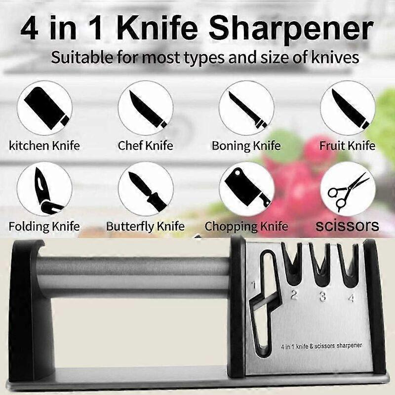 Professional Knife Sharpener, Knife Sharpener 4 Levels Knife Sharpener Scissor Sharpener for Shears, Diamond Rods for Coarse Grinding of Tungsten Carb