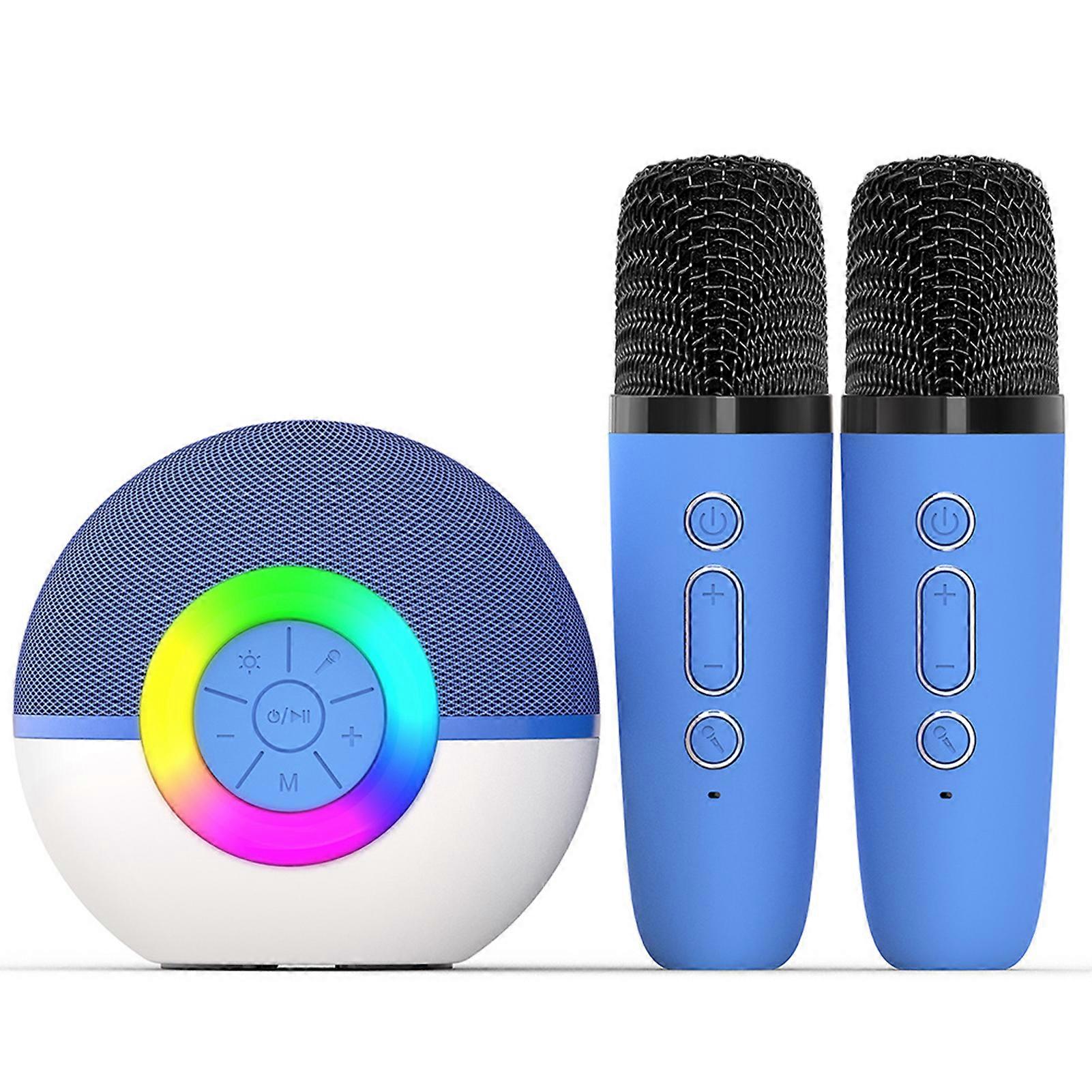 Mini Karaoke Machine With 2 Wireless Mic Handheld Portable Home KTV Audios for Kids Adults
