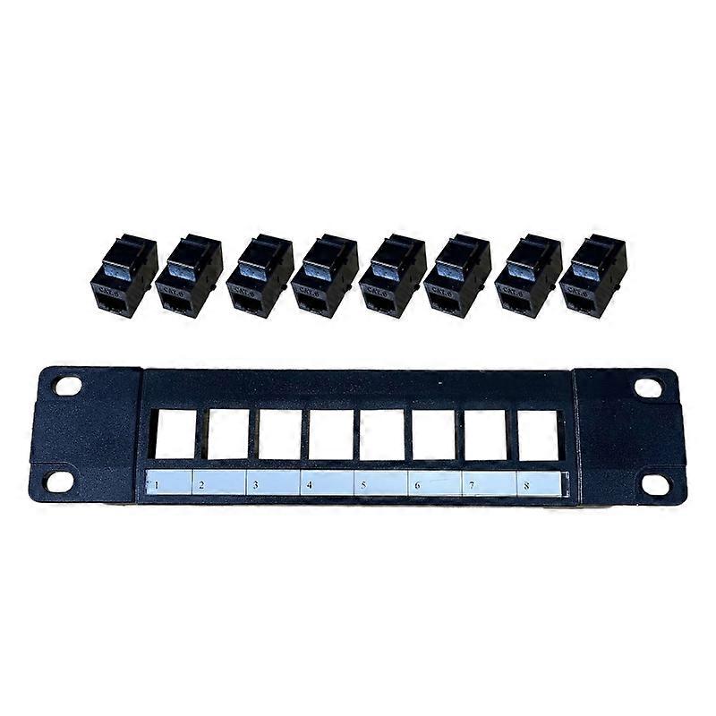 8-Port Cat6 Shielded Patch Panel 10G Ready Plastic Housing Color-Coded Labeling