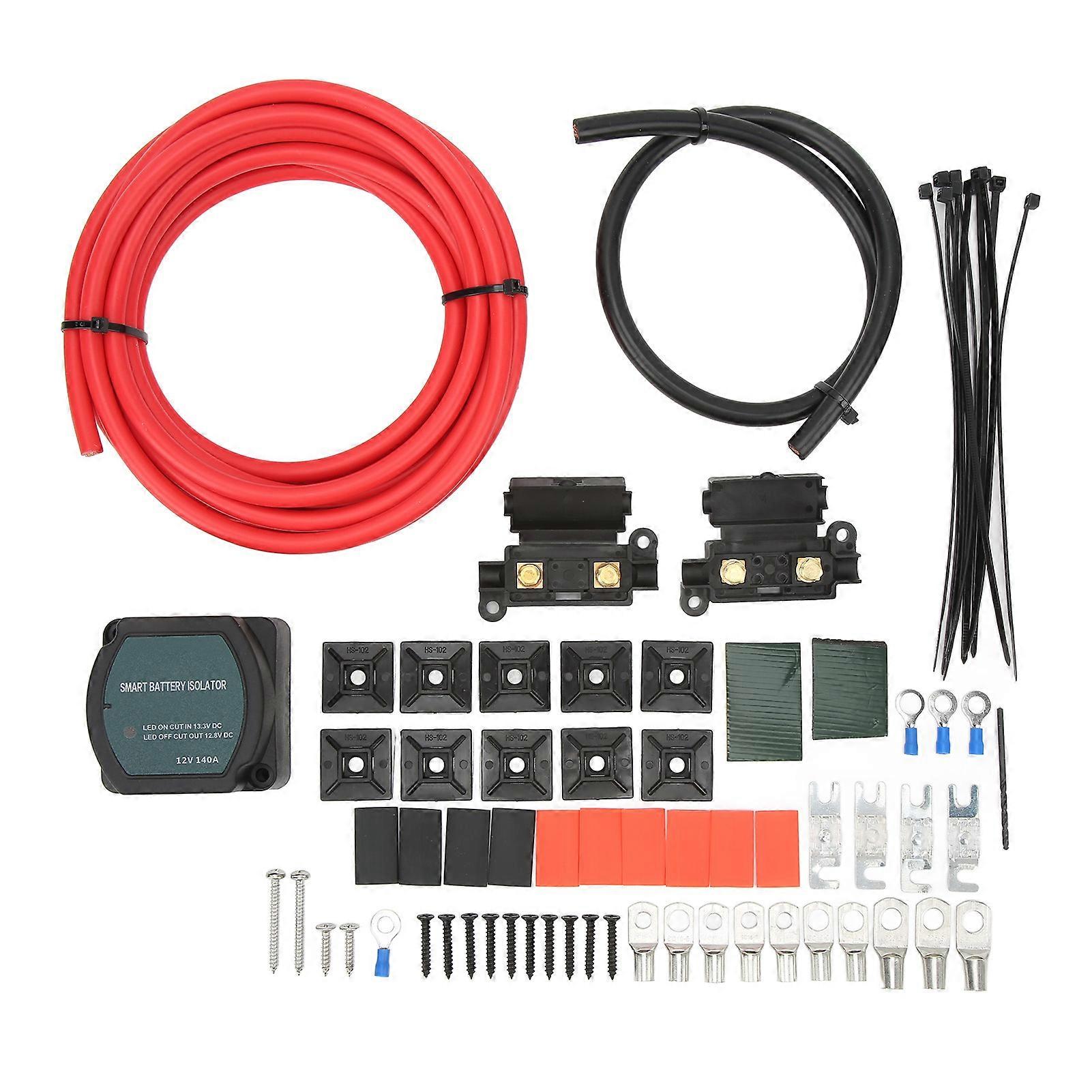 12V 140Amp Dual Battery Isolator Kit Manual Auto Modes VSR Voltage Sensitive Relay for ATV UTV Boat RV Camper