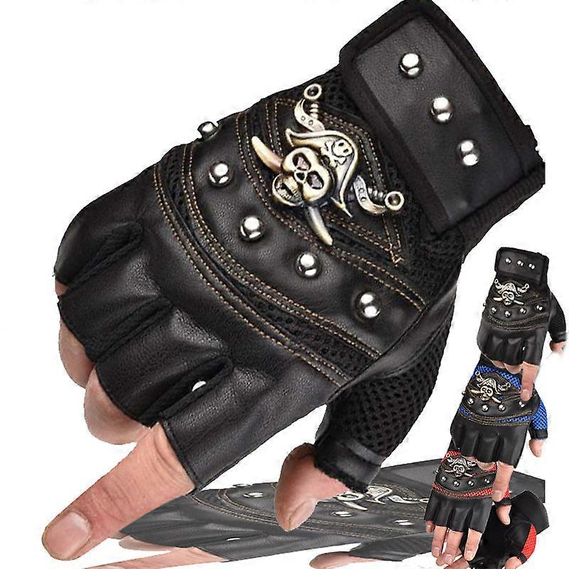 Kvinnor Män Cykling Handskar Halvfinger Army Skull Utomhus