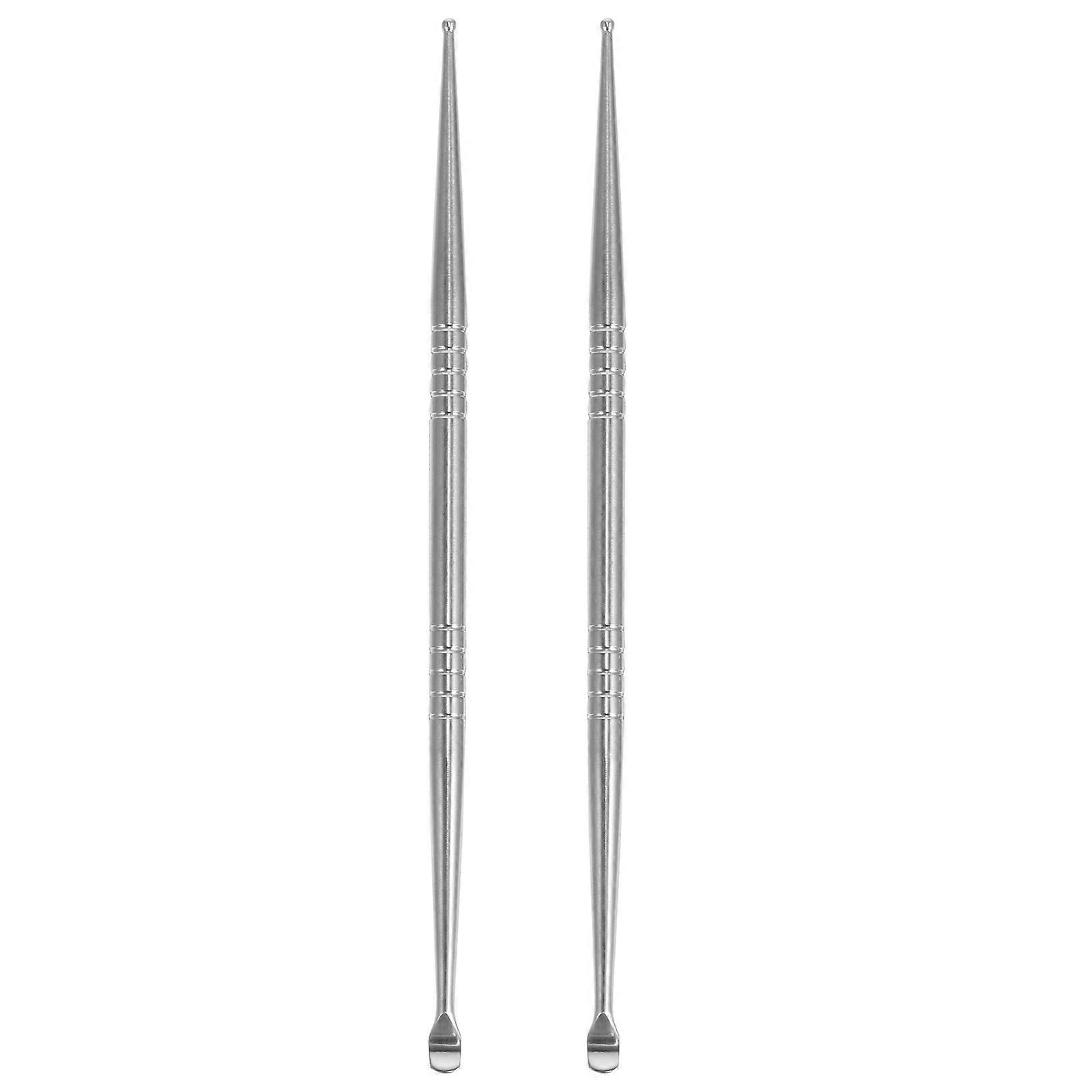 2pcs Ear Acupuncture Point Massage Probe Auricular Detection Pens (Silver)