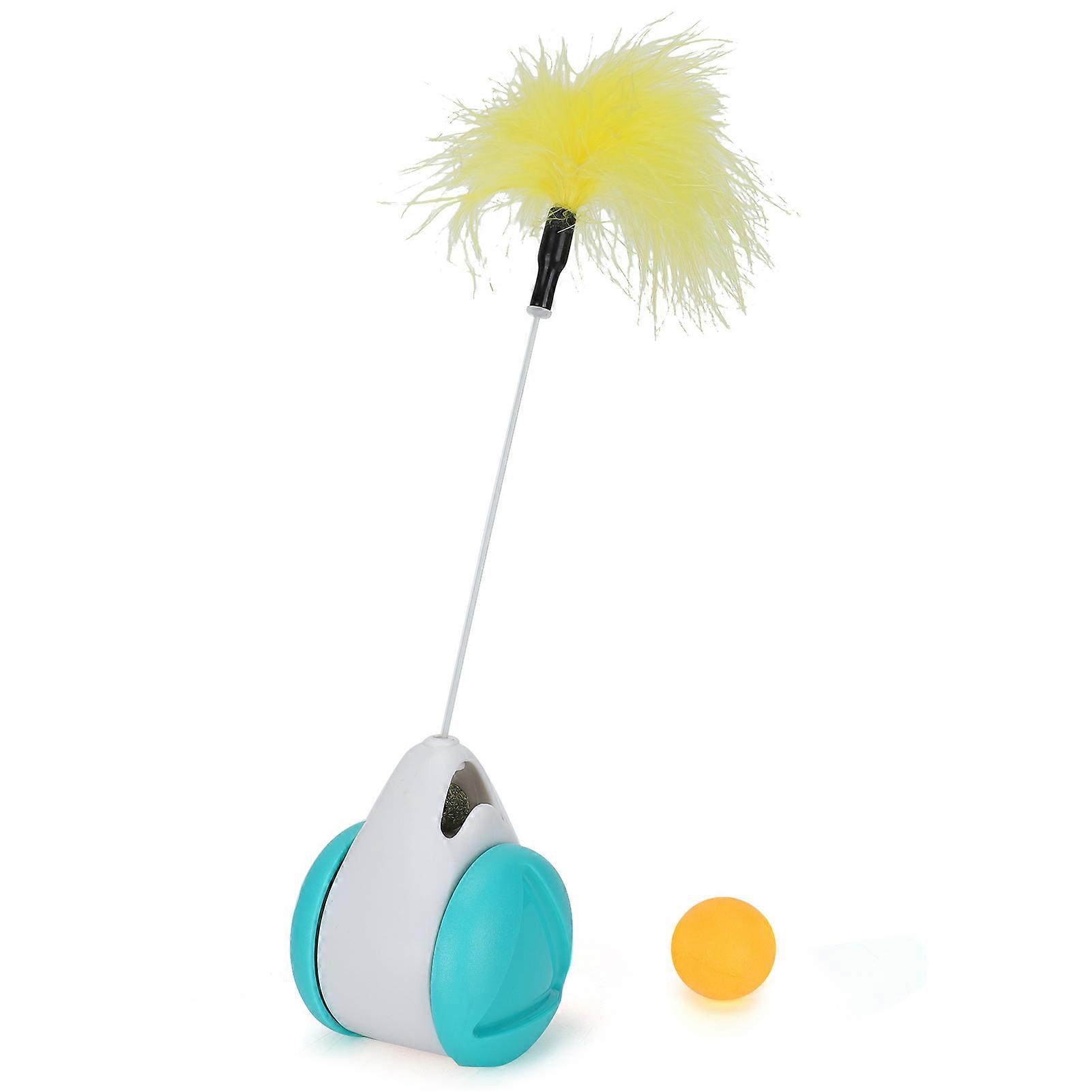 Car Design NonBattery Self Rotating Cat Chasing Toy Pet Interactive Toys with Ball Plume