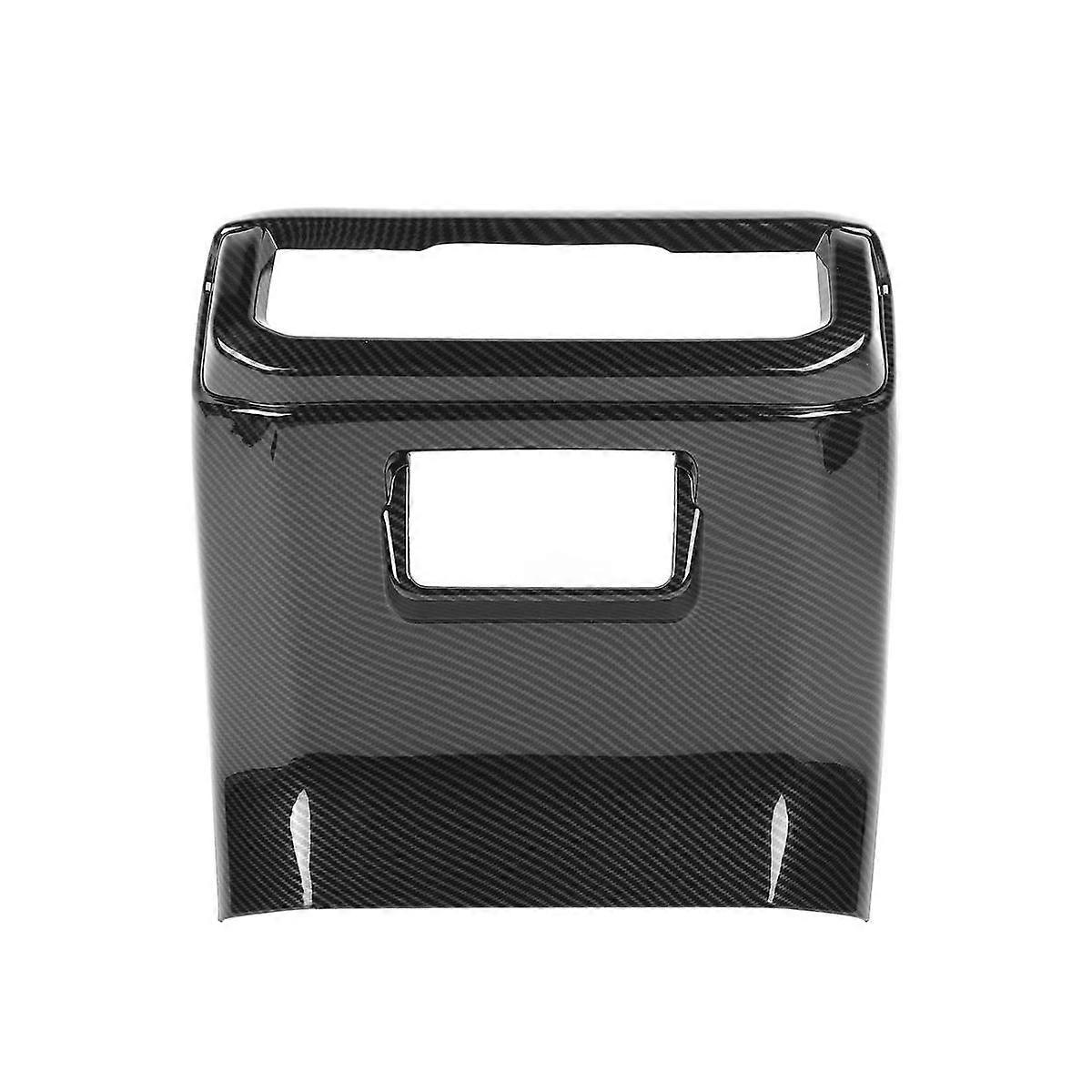 Rear Armrest Box Outlet Cover Trim Panel for 2021 2022 2023 Accessories - ABS Carbon Fiber