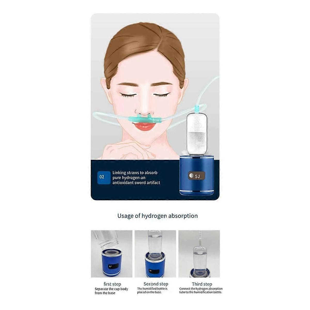 Hydrogen Water Generator Alkaline Maker USB Rechargeable Water Ionizer Bottle Antioxidant ORP Hydro
