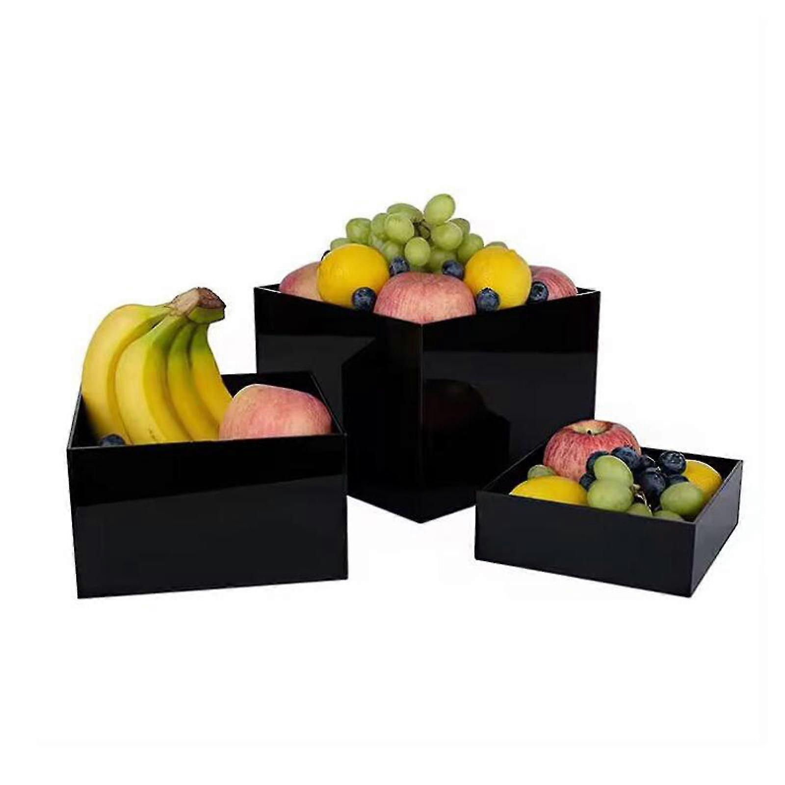 8x Acrylic Cube Display Box Riser Nesting Riser Stands for Food Cake ...