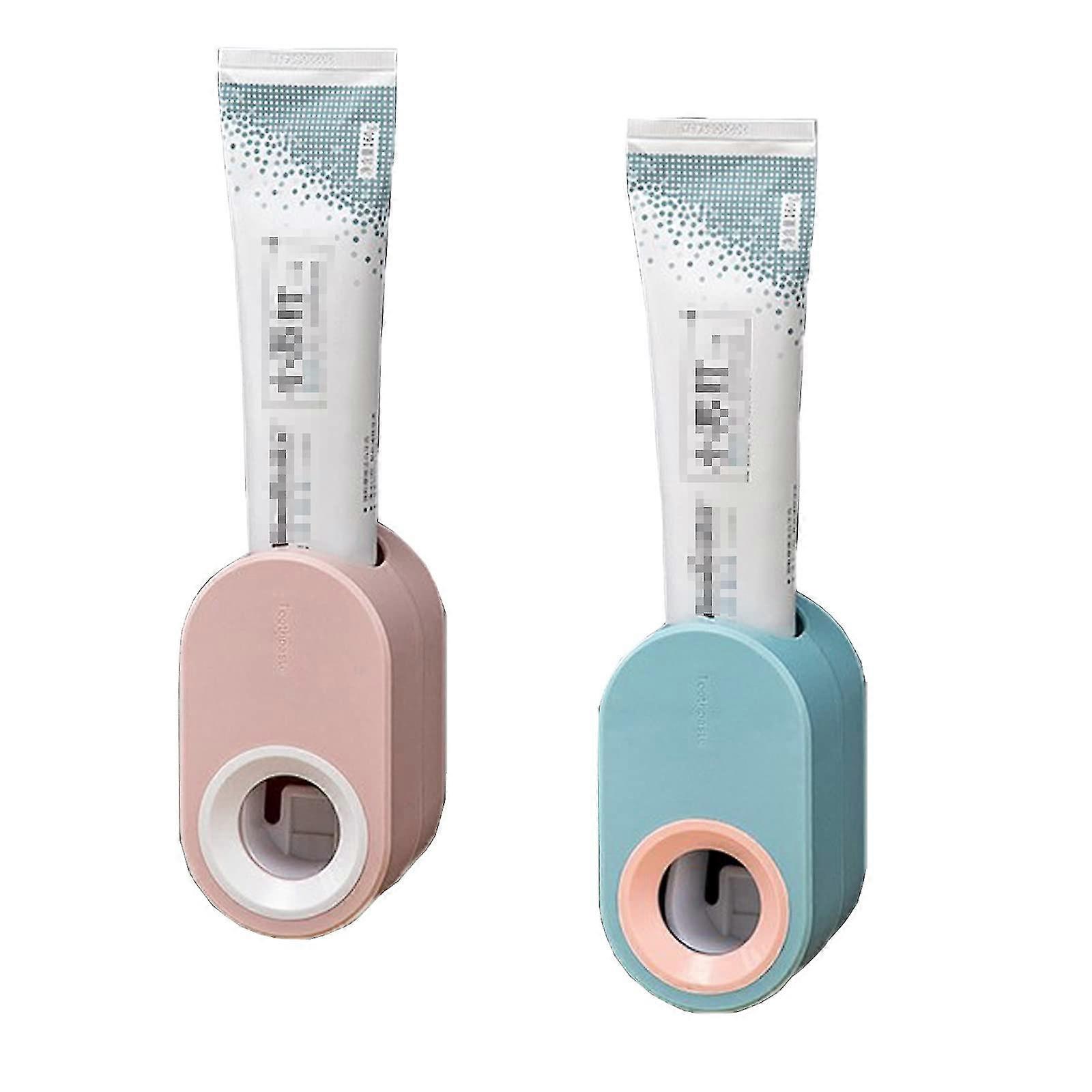 2 Pieces Automatic Wall Mounted Hands Free Toothpaste Dispenser, Automatic Toothpaste Squeezer, Multifunctional Wall Mounted Bathroom Accessory Set