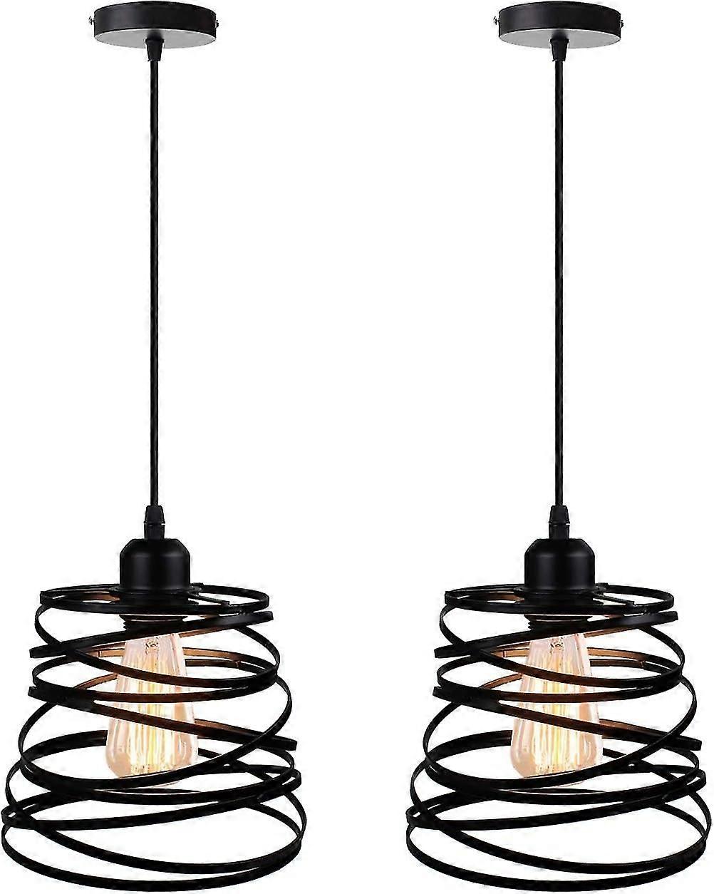 GDRHVFD |Lot de 2 Suspensions Luminaires Moderne Cratif Lustre Plafonnier de Design Spirale en Ca