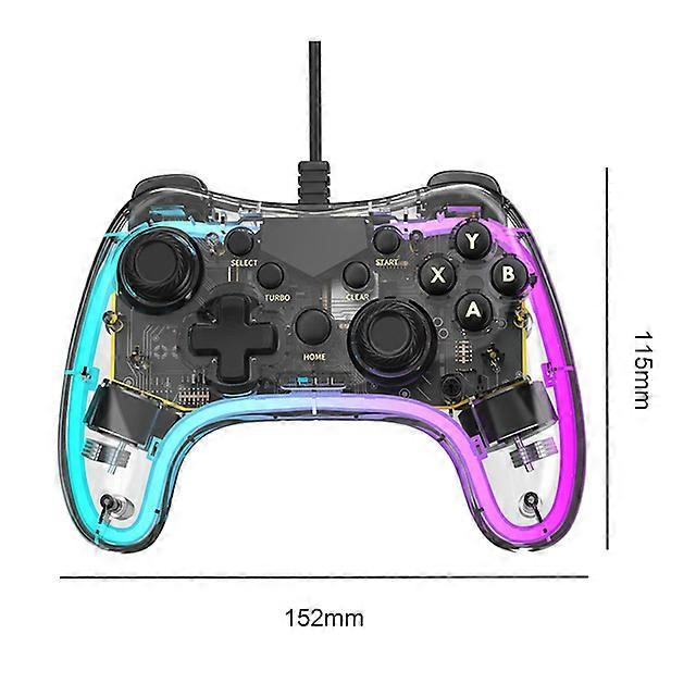 Wired Gamepad Adjust Game Controller with Turbo Function 360 Rocker Joystick for Nintendo Switch/Windows PC/TV/Set-top Box