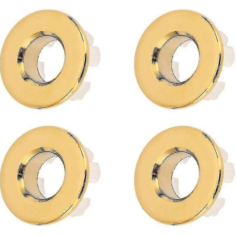 Gold 4pcs Sink Overflow Ring, Sink Overflow Rings Brass Basin Sink Overflow Cover Circular Sink Hole For Bath Kitchen