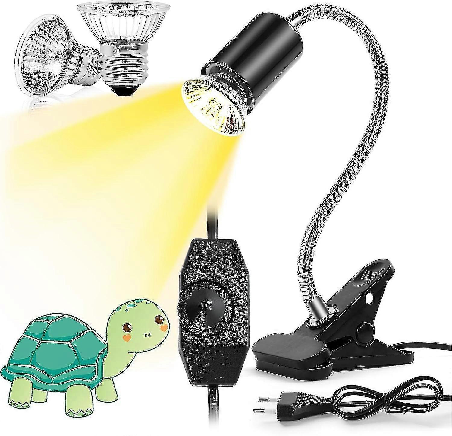 Tortoise Heat Lamp, Heat Spot Lamp For Aquarium Reptile With 2 Pieces E27 50 W Reptile Terrarium Lamp Uva Uvb Infrared Lamp