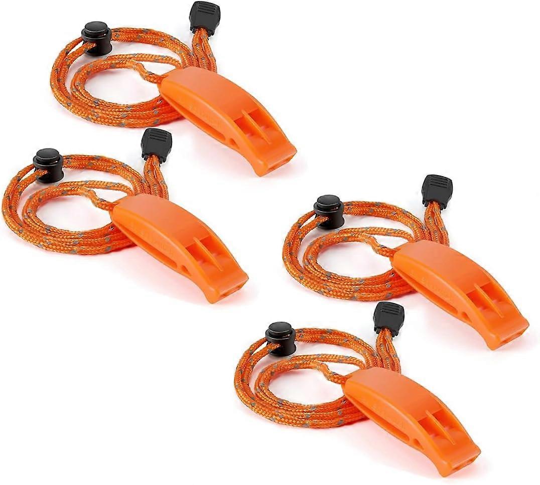 4-Piece Set of Emergency Whistles, Survival Whistles, Portable Emergency and Survival Whistles for Kayaking, Boating, Swimming, Water Survival, Hiking