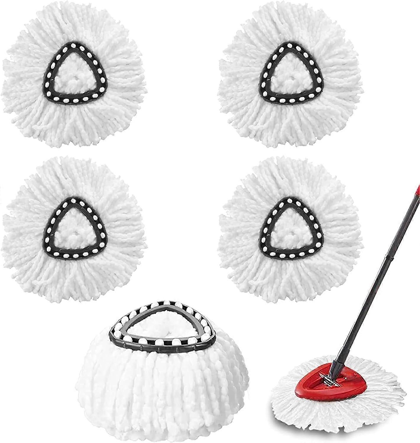 5 Pack Mop Replacement Heads ,Spin Mop Replacement Head Mop Refill Compatible for vileda Triangle Swivel Mops , Microfiber Swivel Mop Refill,Deep Clea