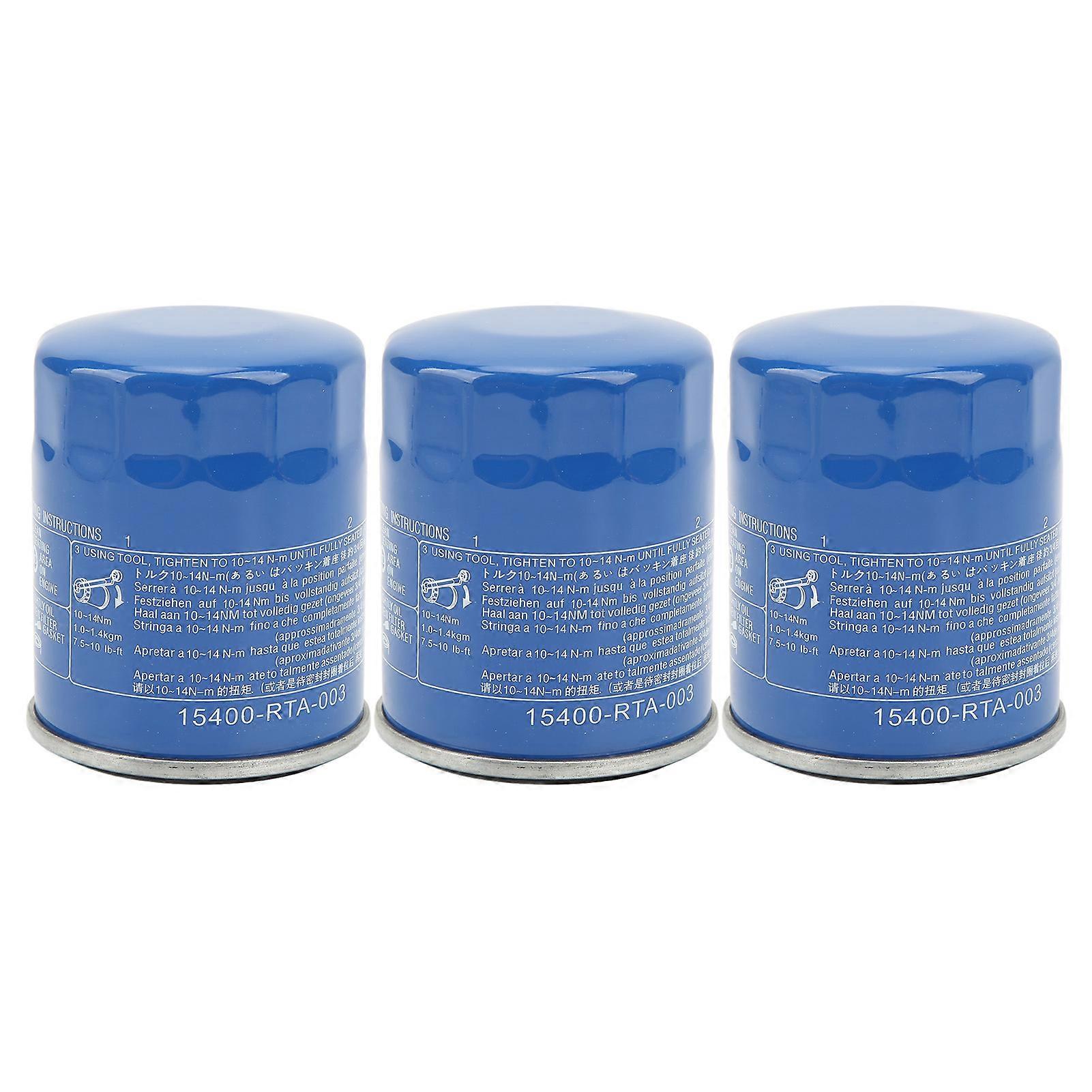 3pcs Oil Filters Metal Stable High Efficiency Engine Oil Filter 15400 RTA 003 Replacement for ACCORD