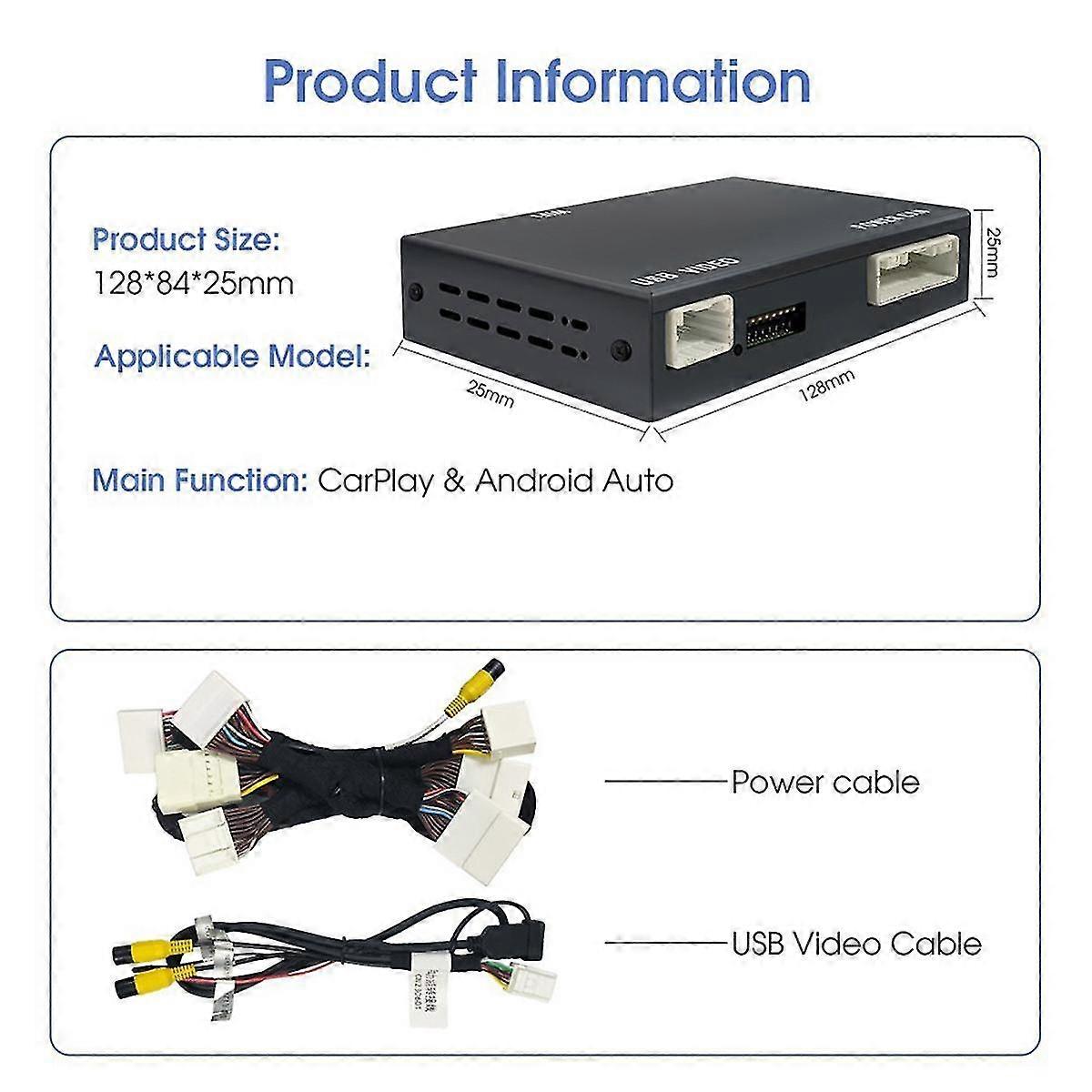 Trådlös Carplay Android Auto Retrofit Decoder för 2014-2019 4runner Land Curiser