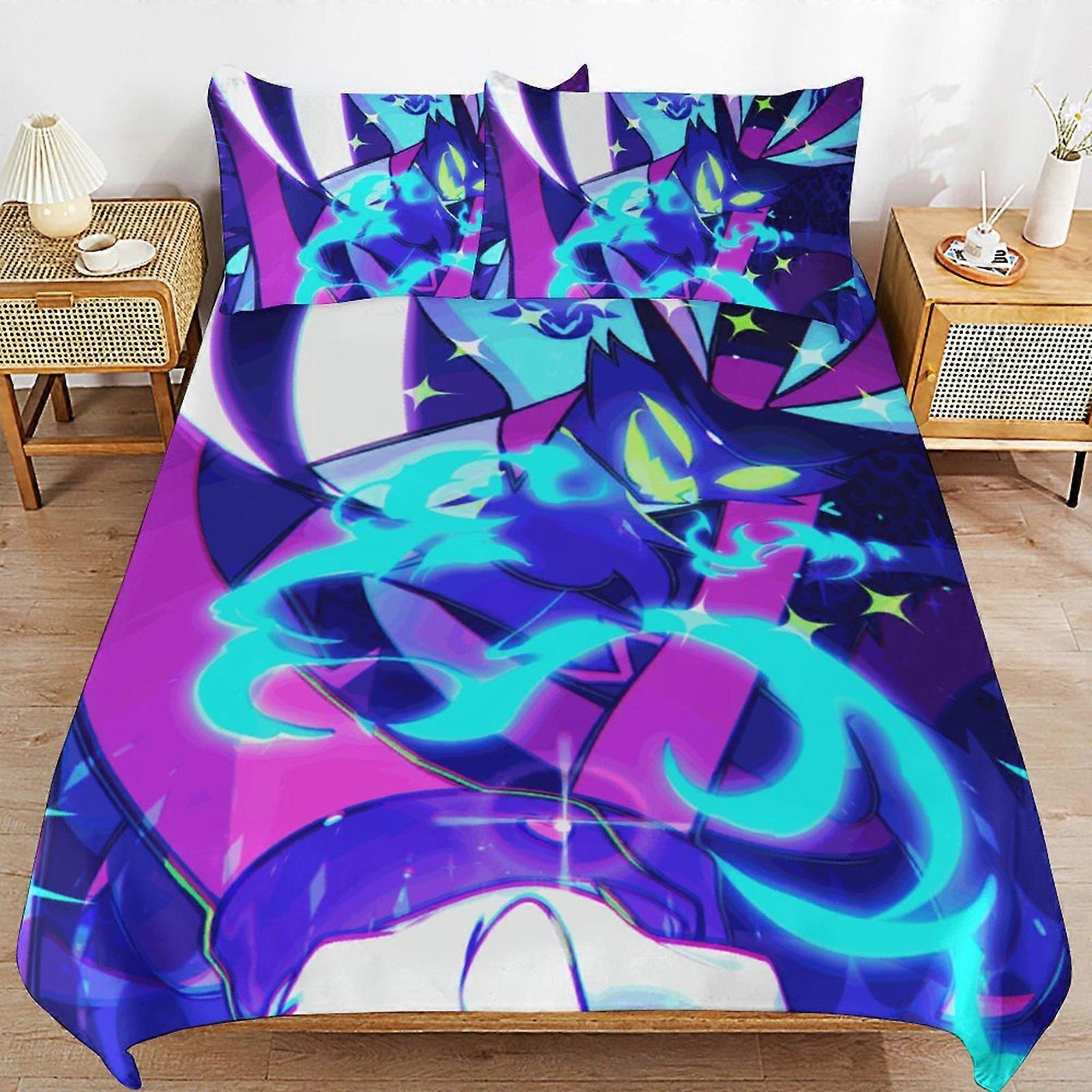 918v hazbin hotel helluva boss sängkläder påslakan bekvämt och lätt tecknat sängkläder 3 delar sängset twin (1 påslakan och 2 örngott