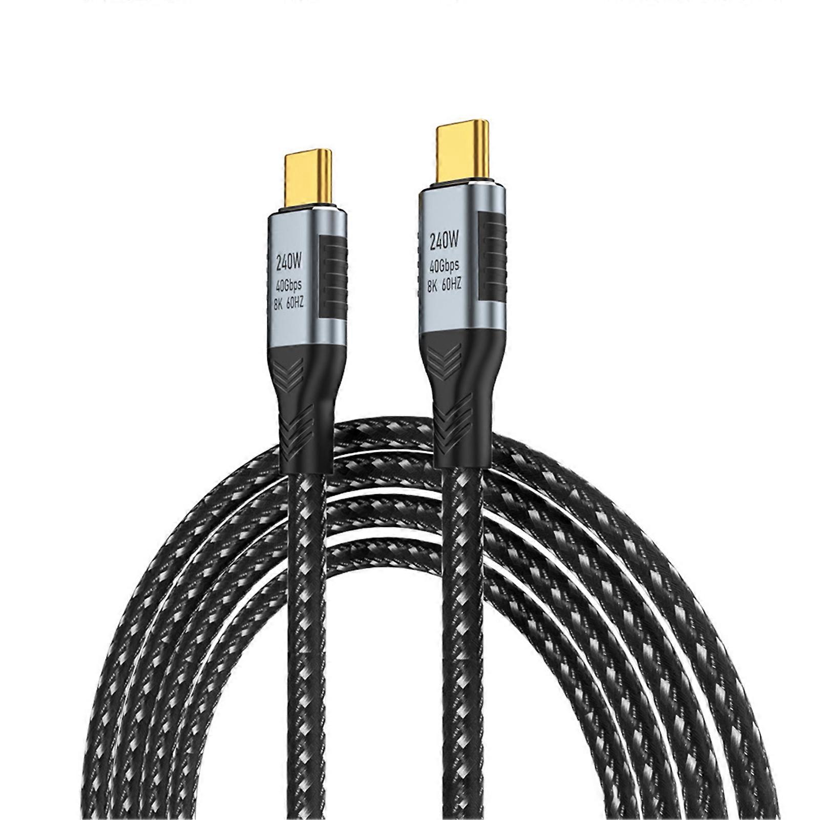 Type-C Male to Male Cable with 40Gbps Data Transfer Fast Charging Suitable for Laptops Docking