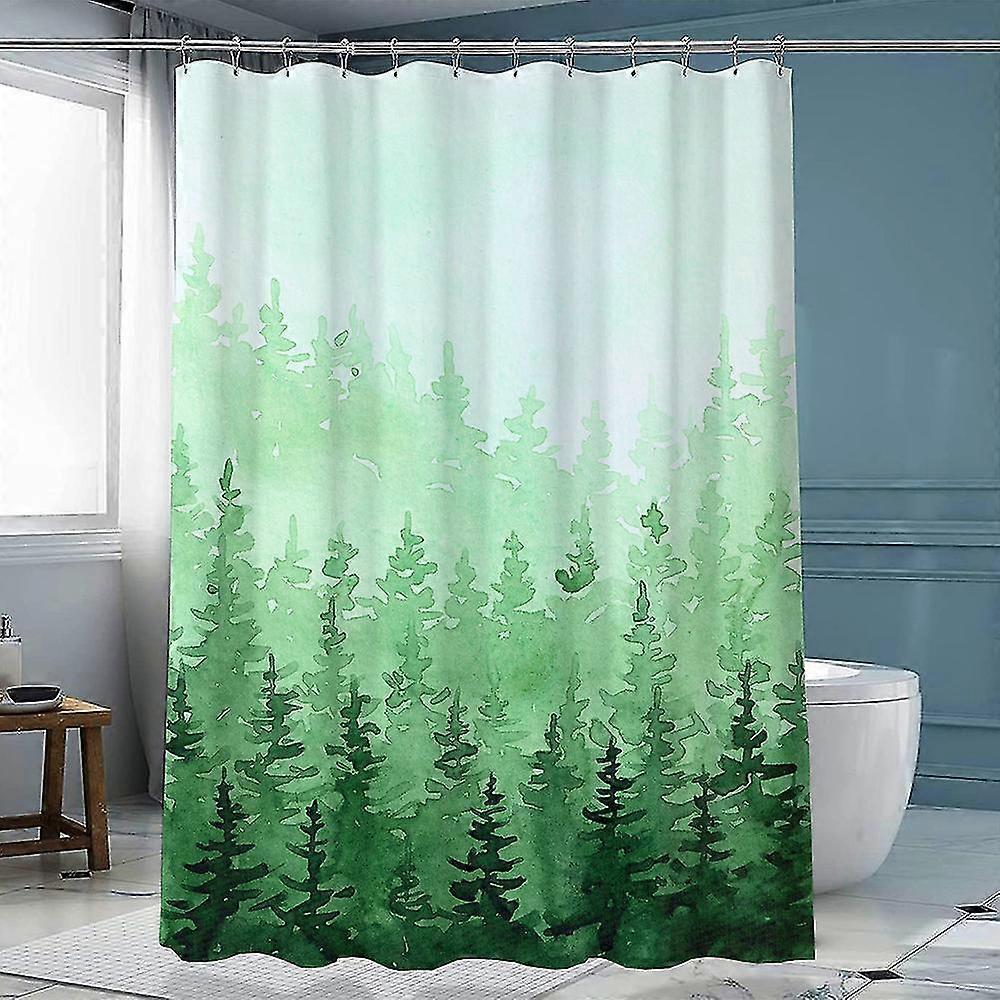 Ink Forest Shower Curtain Chinese Polyester Hook