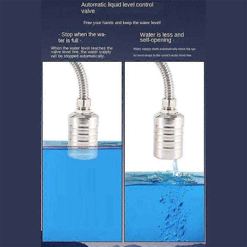 2Pcs Fully Automatic Water Level Control Float Valve, Water Level Controller for Water Tank 1/2Inch